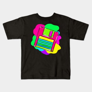 Neon Hippy 80s 90s Costume Retro Vintage Kids T-Shirt